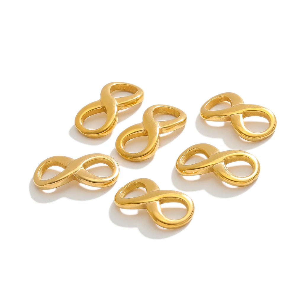 Tiny Infinity Symbol Stainless Steel Real Gold Plated Infinity Charm Pendant for Jewelry Necklace Making Accessories