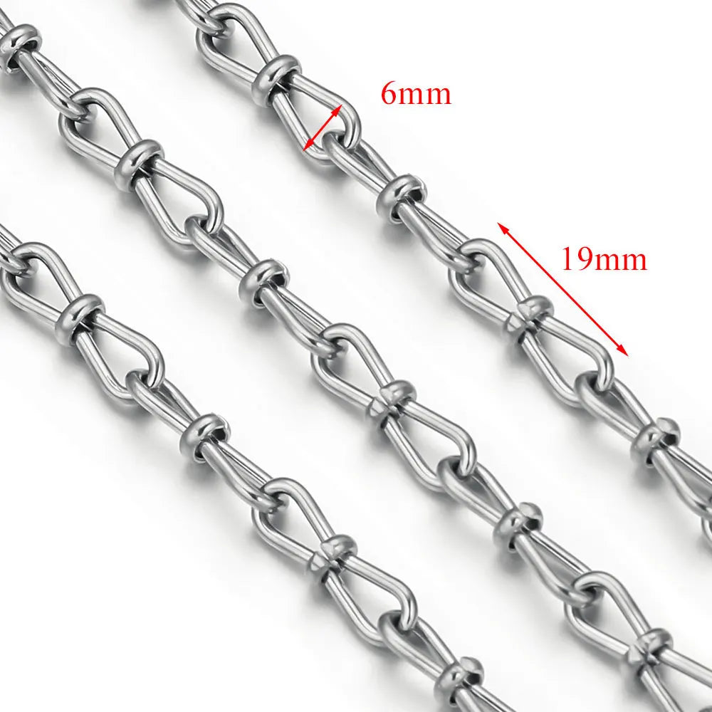 D378 Chunky Twisted Cuban Chain Chocker Gold Silver Black Gun Plated Stainless Steel Snake Rope Chain Jewelry for Men
