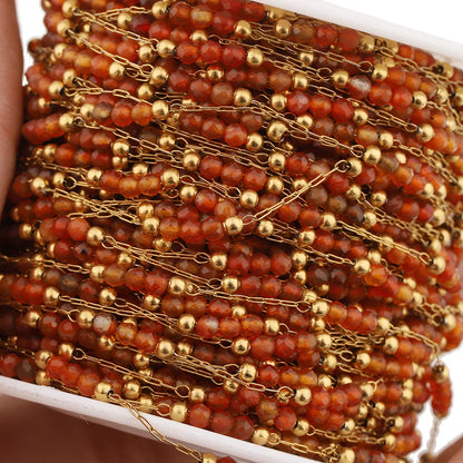 E250 Summer Beach Stainless Steel Jewelry Waterproof Crystal Beads Chains Colored Natural Stone Chains Diy