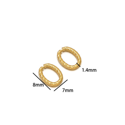 Simple 18k Gold Plated Stainless Steel  Twist Round Oval square Charm Pendant for DIY Handmade Necklace Jewelry Making
