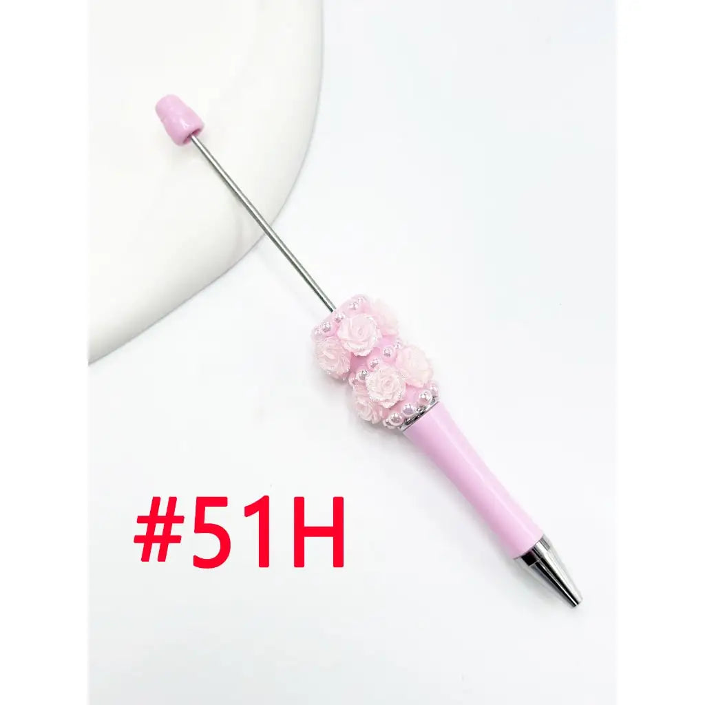 DIY Beadable Pen with Small Flower Pearl Solid & Ombre Colors for Party Favors Bulk