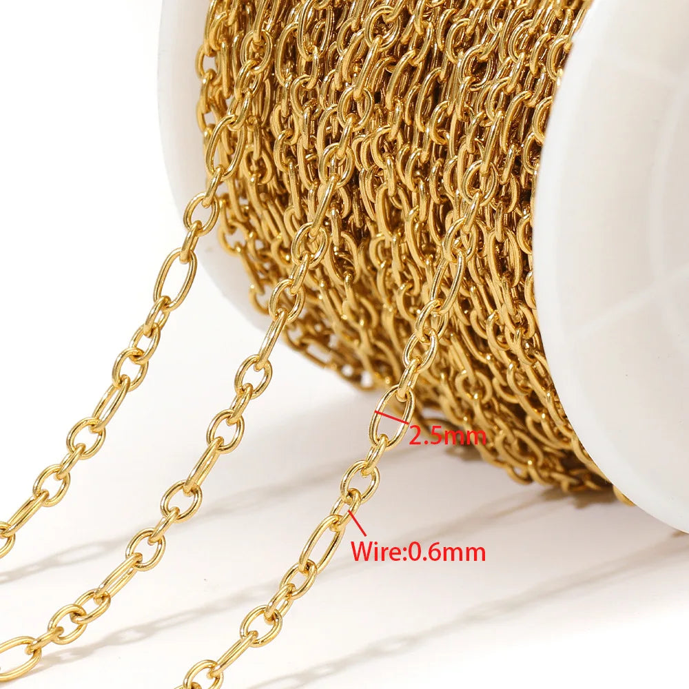 B3056 High Quality Stainless Steel Chain Multi Design 18k Gold Plated Silver Chain Bulk Link for Jewelry Making