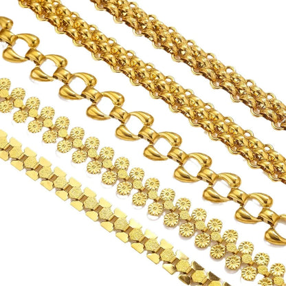 B4714 Hip Hop Thick Vacuum Chain 18k Gold Plated Stainless Steel Chain Roller Bulk Chain for Jewelry Diy