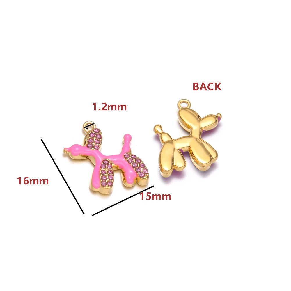 Enamel Charms 18k Gold Plated Stainless Steel Double Hole Pearl Charm Pendant DIY Jewelry Making Accessories Jinrou