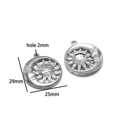 Vintage  DIY Charm 18k Gold Plated Stainless Steel Sun Starfish Flower Charm Pendant for Handmade Necklace Jewelry Making