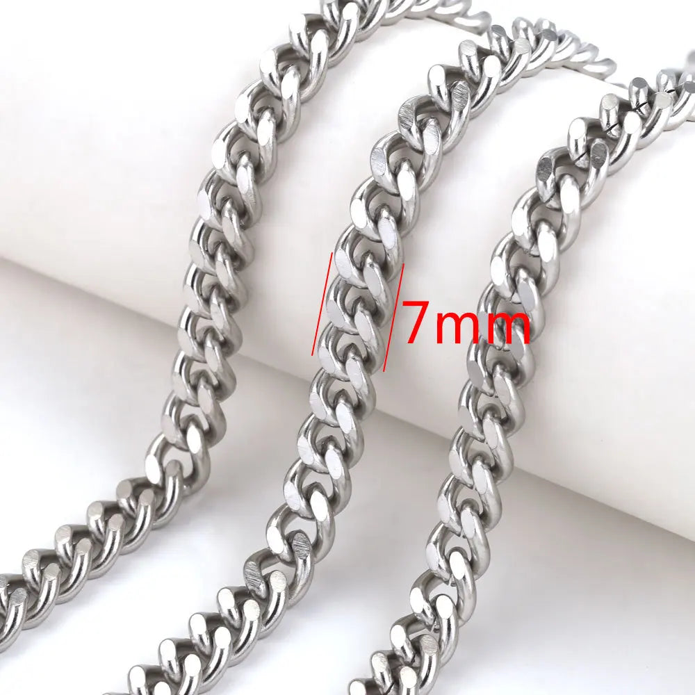 A1517 High Quality Multi Stainless Steel Chain Oval Necklace Bracelet Bulk Chain for Jewelry Making Diy