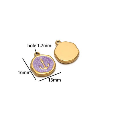 Factory DIY Charm 18k Gold Plated Stainless Steel Enamel Cross Dog Paw Pendant for Women Necklace Jewelry Making