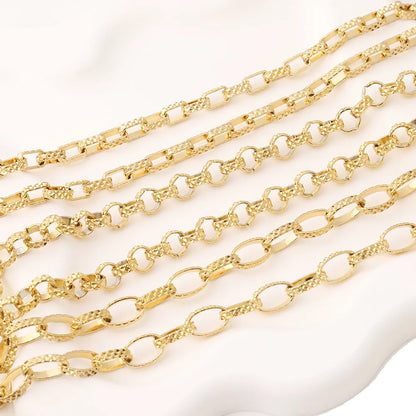 D263 Fashion Handmade Necklace Bracelet Chain Stainless Steel Gold Silver Plated Unique Link Roll Chain Custom