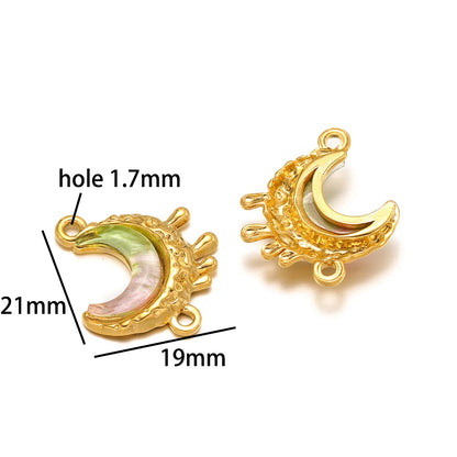 Hot Sale 18k Gold Plated Stainless Steel Fantastic Colorful Moon Butterfly Love Charm Pendant for Jewelry Making Accessories