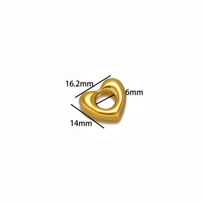 Heart Shaped Pendant Stainless Steel 18k Gold Plated Love Hollow Charms Pendant for Women Jewelry Necklace Earring Making
