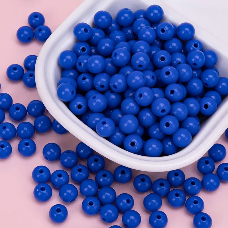 500g Wholesale Lucite Beads 4-10mm Multi Color Acrylic Beads for Crafting