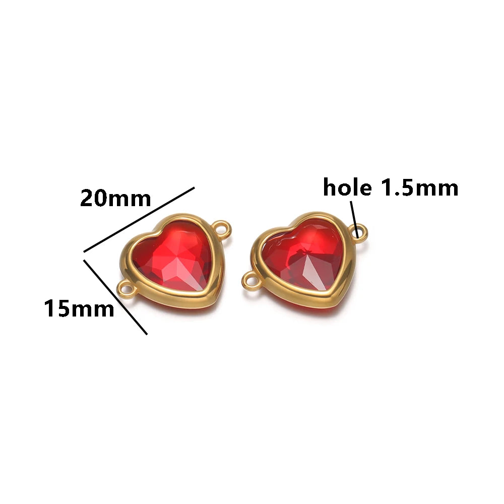 Fashion Stainless Steel 18k Pvd Gold Plated Heart Shaped Charms Pendant for DIY Jewelry Necklace Making