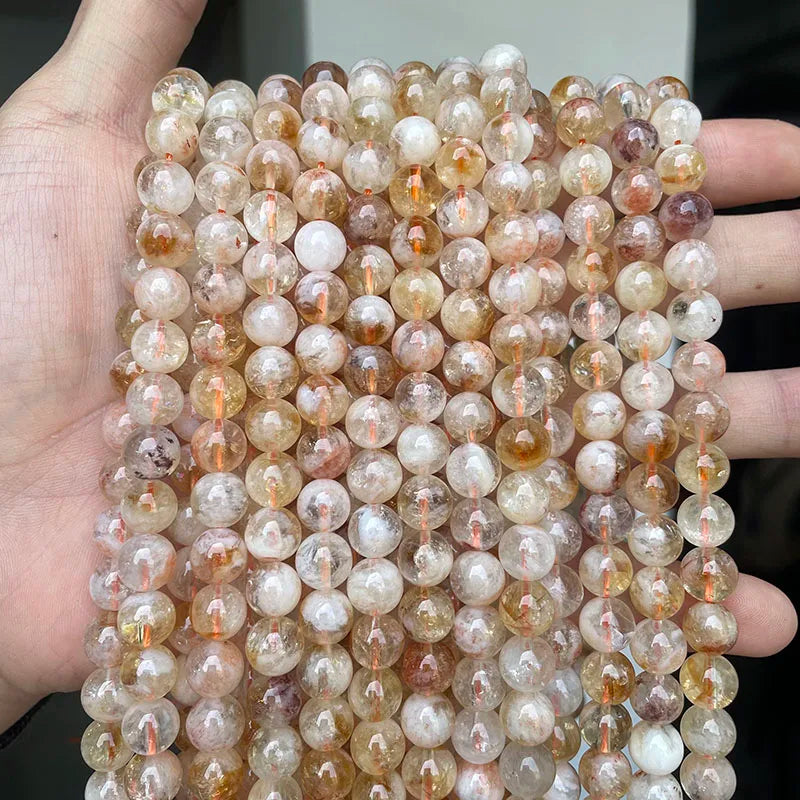 Wholesale Natural Stone Beads Amethyst Citrine Rose Quartz Crystal Gemstone Bead for DIY Jewelry Making 4 6 8 10 12 MM, 38CM