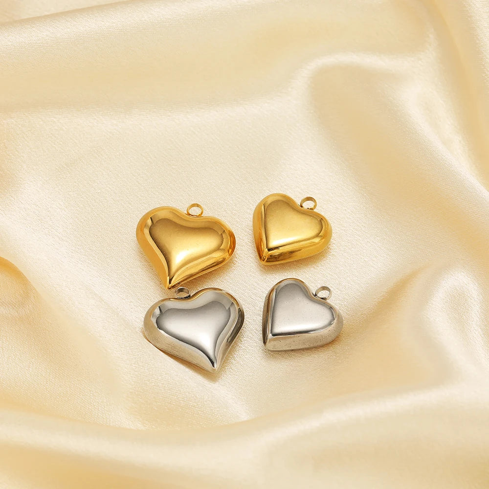 Heart Pendant Stainless Steel18k Gold Plated Hollow Heart Charm Pendant for DIY Jewelry Making Accessories Findings
