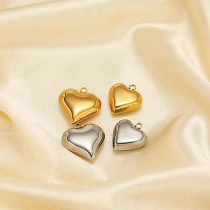 Heart Pendant Stainless Steel18k Gold Plated Hollow Heart Charm Pendant for DIY Jewelry Making Accessories Findings