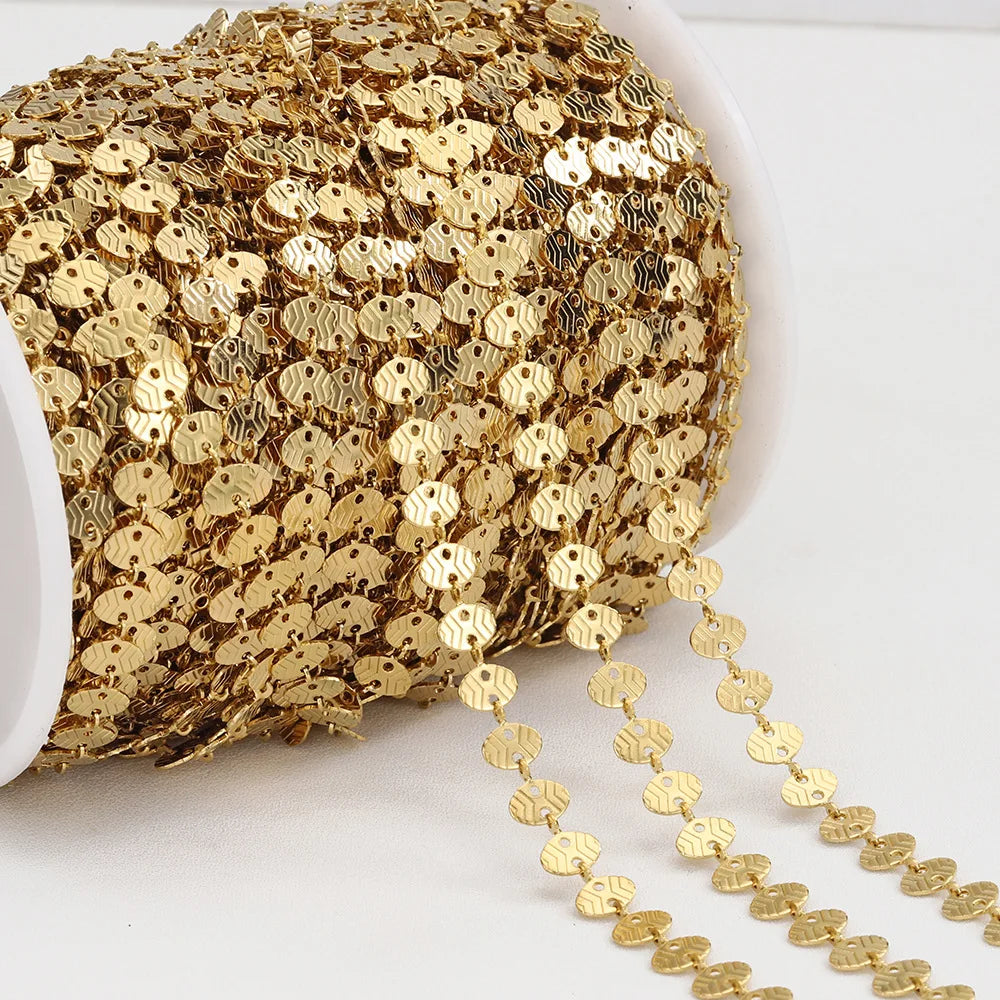 Hot Selling 18k Gold Plated Stainless Steel Chain Round Necklace Bracelet Jewelry Making Chain Diy Findings