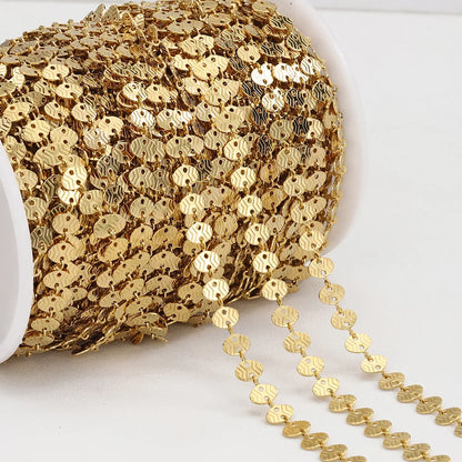 A1869 Hot Selling 18k Gold Plated Stainless Steel Chain Round Necklace Bracelet Jewelry Making Chain Diy Findings