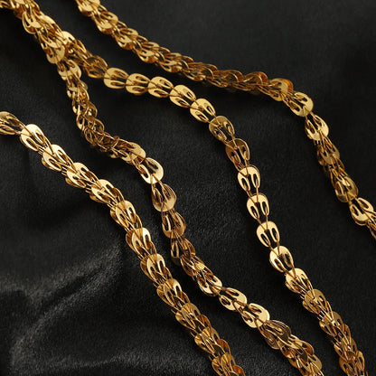 D987 New Stainless Steel 18K Gold Plated Fan-Shaped Cross-Cutout Phoenix-Tail Mesh Chain for Jewelry Necklace Anklet Body Chain