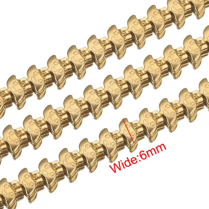 A1957 Fashion 18k Gold Plated Stainless Steel Chain Smile Face Smooth Necklace Bracelet Jewelry Chain Diy