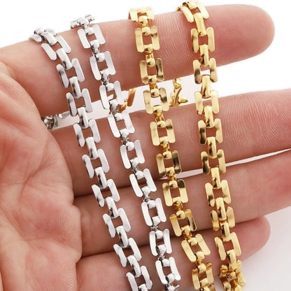 B4934 Vaccum 18k Gold Chain Stainless Steel Silver Watch Chain Necklace Accessory Bulk Thunk Chain for Diy