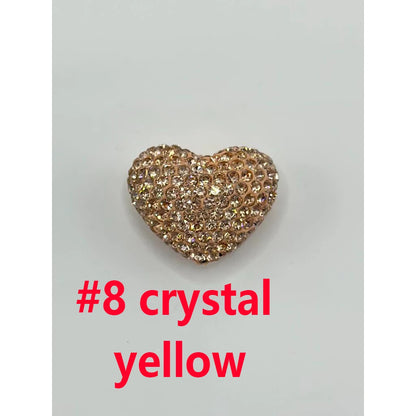 Solid Heart Clay Focal Beads Inlaid Shiny Rhinestones Decorative Loose Beads DIY for Pen Bracelet Craft Zhejiang Wholesale