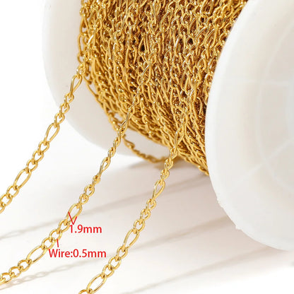 B3056 High Quality Stainless Steel Chain Multi Design 18k Gold Plated Silver Chain Bulk Link for Jewelry Making