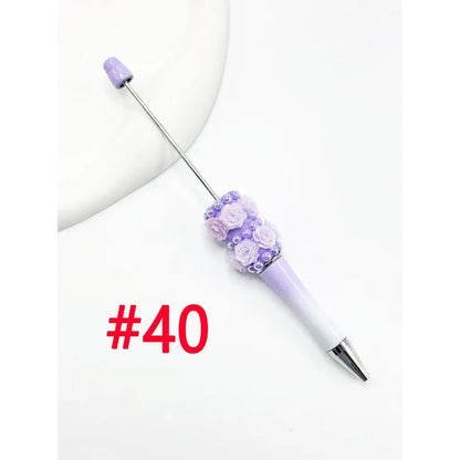 DIY Beadable Pen with Small Flower Pearl Solid & Ombre Colors for Party Favors Bulk