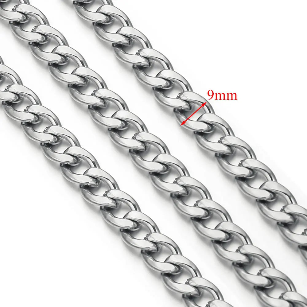 D378 Chunky Twisted Cuban Chain Chocker Gold Silver Black Gun Plated Stainless Steel Snake Rope Chain Jewelry for Men