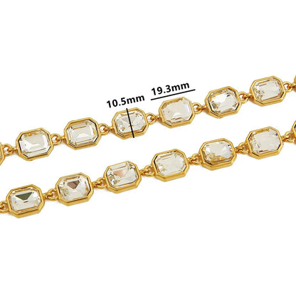 D886 Fashion Stainless Steel Crystal Chain Colorful Zircon Cz Chain for Necklace Bracelet Making Wholesale
