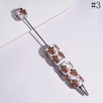 Religious Figure Polymer Clay Beadable Pen Rhinestone Studded Ballpoint Pen for Journal Party Favor Wholesale Craft Gift Pen