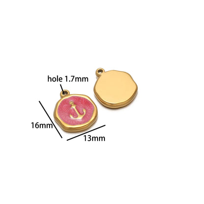 Factory DIY Charm 18k Gold Plated Stainless Steel Enamel Cross Dog Paw Pendant for Women Necklace Jewelry Making