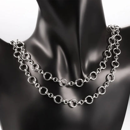 A1625 Unique Round Circle Link Chain Fashion Stainless Steel Bulk Roll Jewelry Chain for Necklace Jewelry Diy