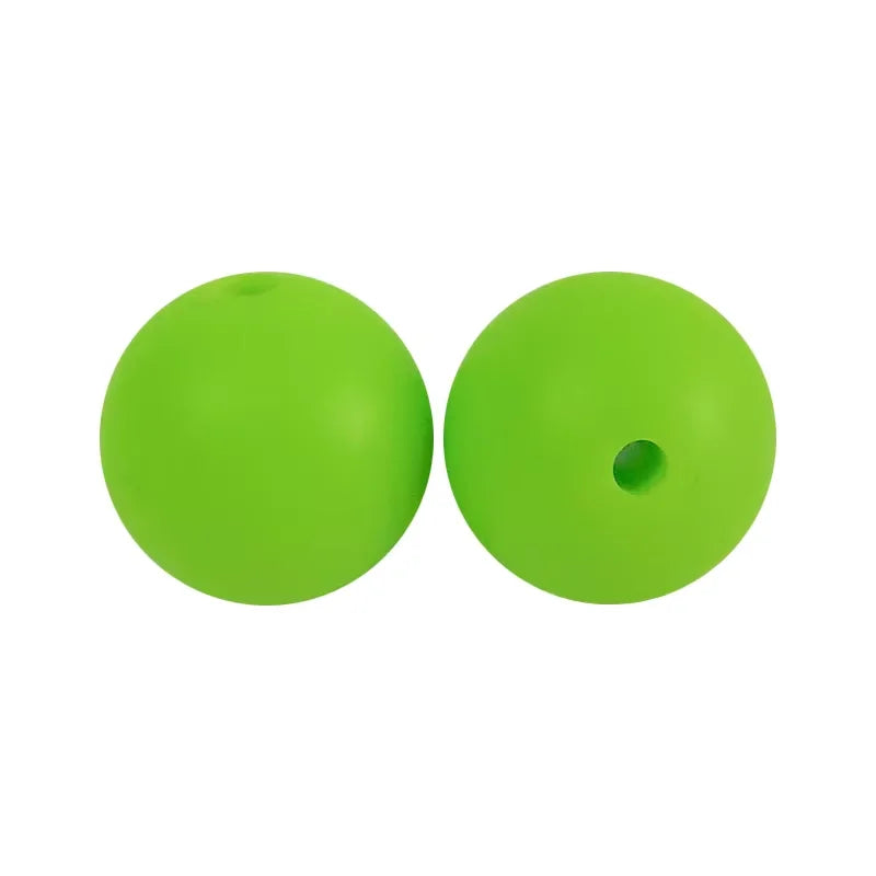 100PCS Custom Wholesale 9mm 12mm 15mm Food Grade BPA Free Baby Chew Teether Silicone DIY Beads for Pen Making Accessories