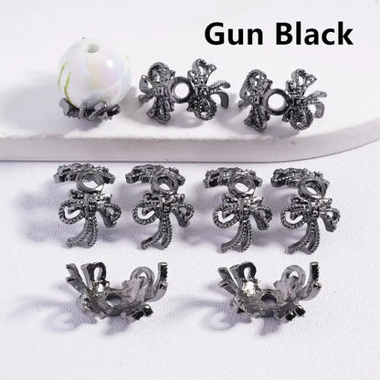 Bowknot Alloy Bead Caps Multi-Color Bead Cages (Fits16mm Round Beads) for DIY Pen Jewelry Making