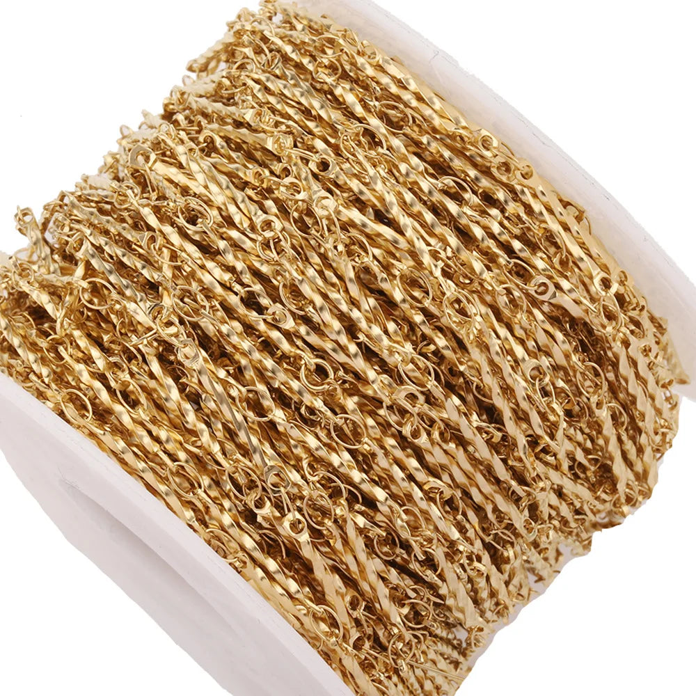 B3823 18k Gold Chain Stainless Steel Non-tarnished Chain Necklace Accessory Bulk Chain for Diy