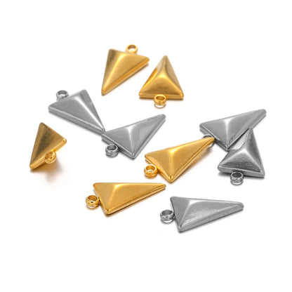 Wholesale Geometric Charm Stainless Steel 18k Real Gold Plated Triangle Charm Pendant for Jewelry Making