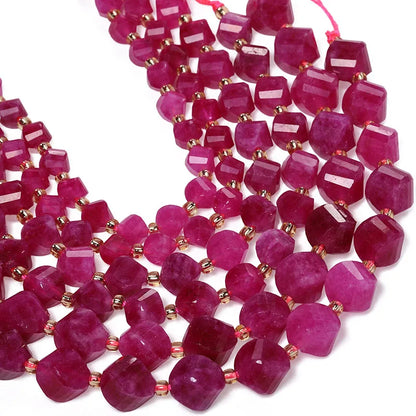 Faceted Helix Twisted 6mm 8mm 10mm Jade Agate Gemstone Beads, Cut Stone Obsidian Rose Quartz Bead for DIY Jewelry Making 18CM