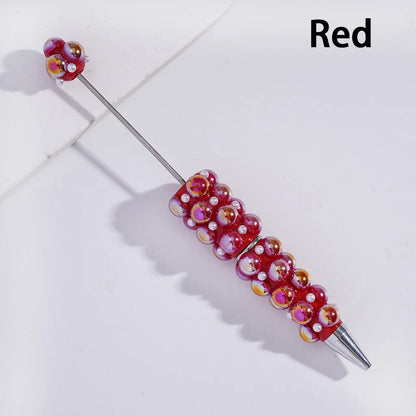 Beadable Ballpoint Pens with Half-Shell & Small White Pearls for DIY Pen Making & Gift Craft
