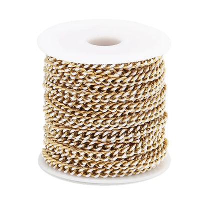 B3334 Enamel Cuban Chain Trunk Stainless Steel Chain Gold Filled Chain for Men Necklace