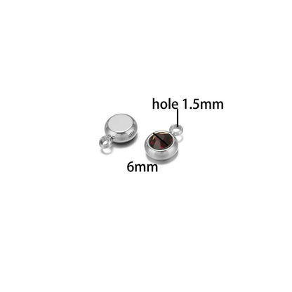 Hot Sale Colorful Pendant 304 Stainless Steel 18k Gold Plated 6mm Crystal Bead Charm Pendants for DIY Necklace Bracelet Making