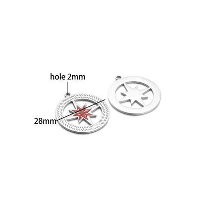 French Vintage Stainless Steel Gold Plated Dripping Oil Hollow Sun Star Butterfly Flower Charm Pendant for Jewelry Making
