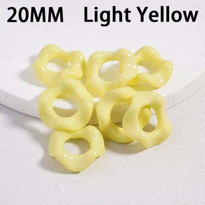 Solid Color Acrylic Beads with Wavy Shape Spacer for Pen Accessories Large Hole 20mm