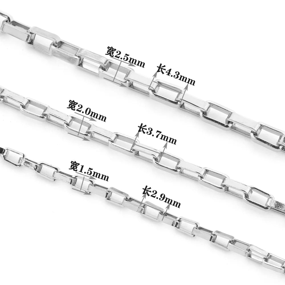 B2075 1.5mm 2mm Paper Clip Chain Ins Hot Stainless Steel Chain Jewelry Chain for Diy Making