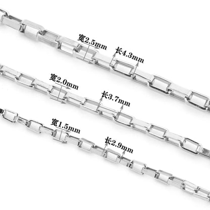 B2075 1.5mm 2mm Paper Clip Chain Ins Hot Stainless Steel Chain Jewelry Chain for Diy Making