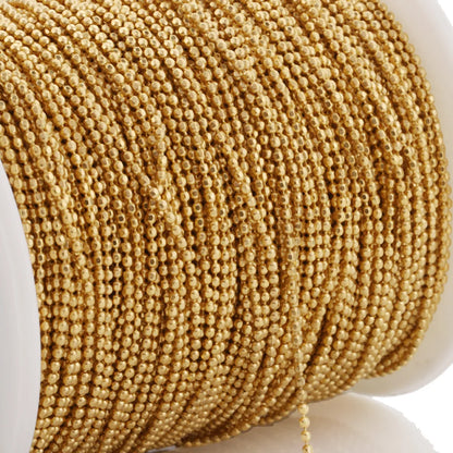 A2127 High Quality 19k Gold Bead Faceted Ball Chain Necklace Bracelet Jewelry Making Diy Stainless Steel Chain