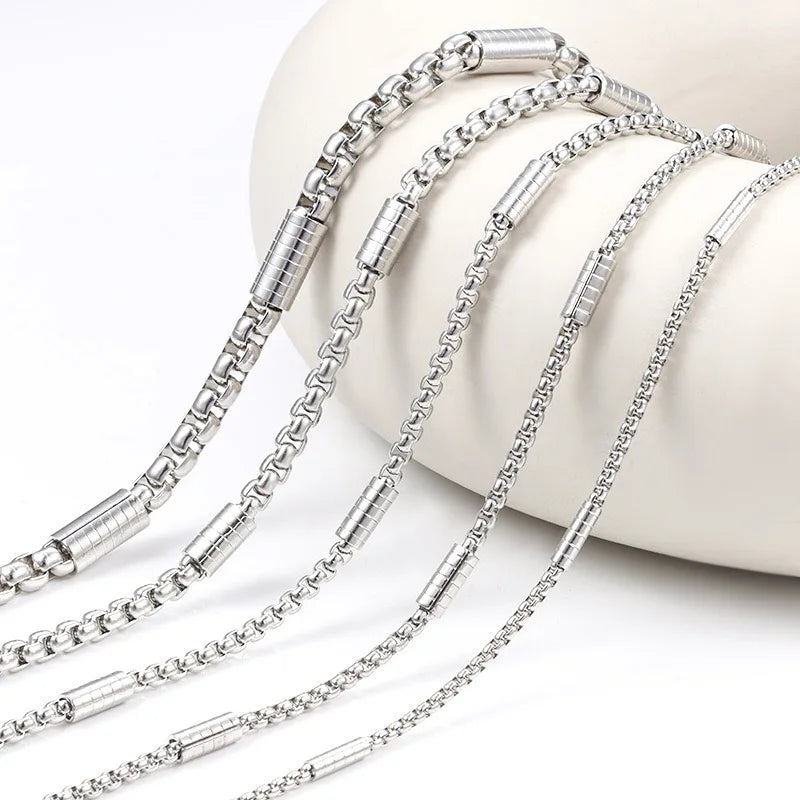 3D Charms Stainless Steel DIY Chain Silver Plated Accessory for Jewelry Making Necklace Bracelet Men Women