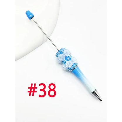 DIY Beadable Pen with Small Flower Pearl Solid & Ombre Colors for Party Favors Bulk