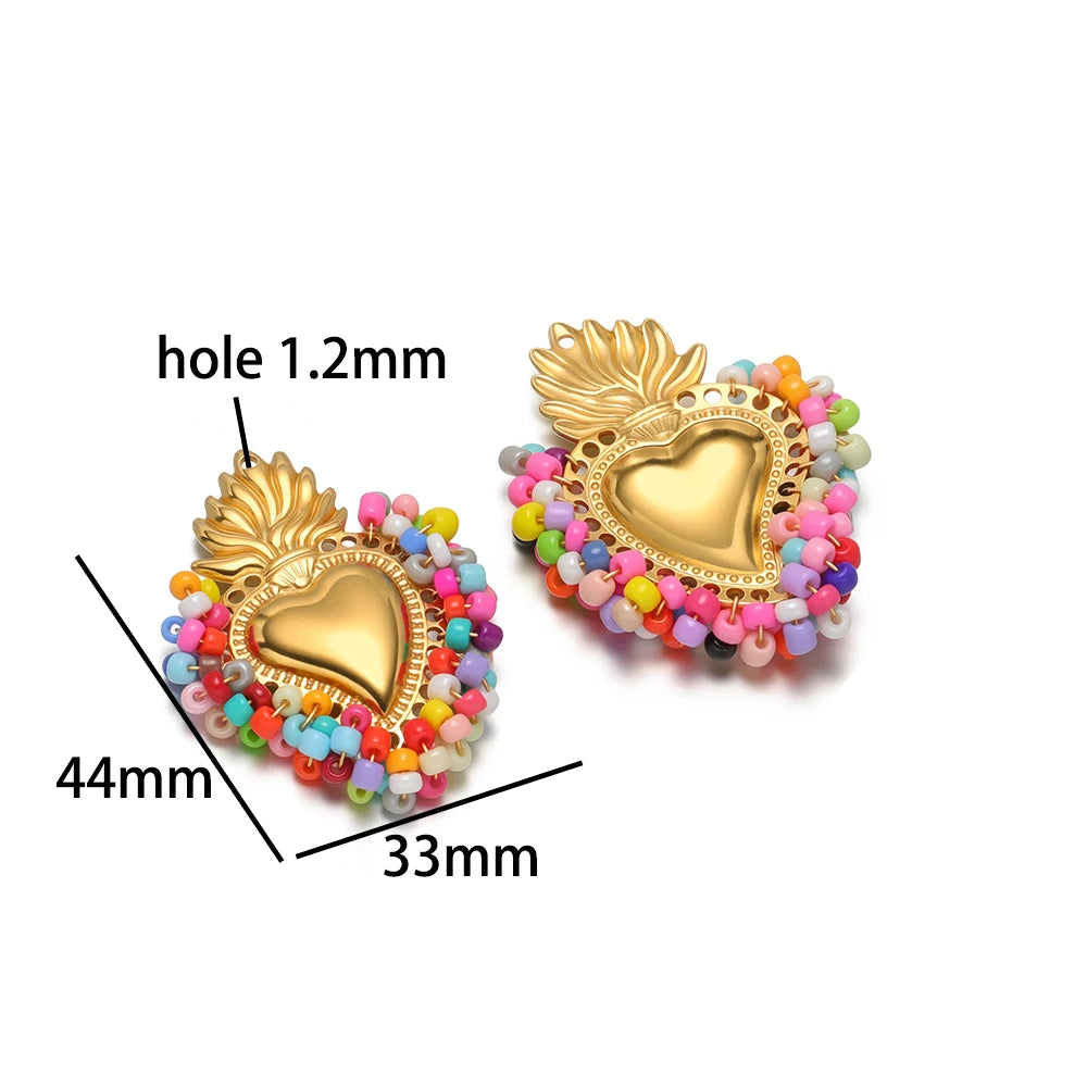 Wholesale 18k Gold Plated Stainless Steel Enamel Ladybird Insect Apple Strawberry Mushroom Charm Pendant for Jewelry Making