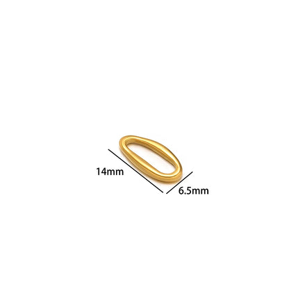 18K Gold Plated 304 Stainless Steel O-Shape Lip-shape Irregular Oval Charm Pendant for Necklace Supplies Bracelet Jewelry