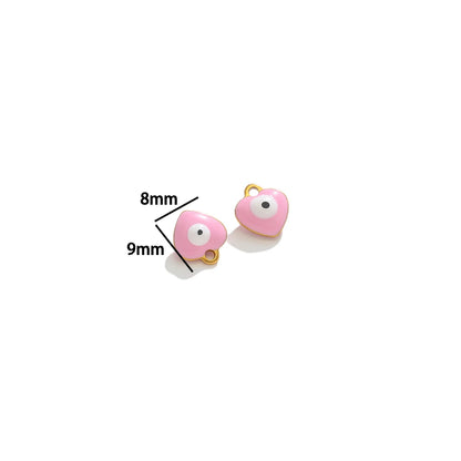 Wholesale 18k Gold Plated Stainless Steel  Eyes Charms Enamel Heart Palm Pendants for DIY Necklace Jewelry Making Accessories